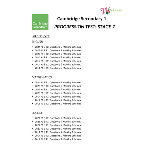 Lower Secondary Progression Test | Stage 7